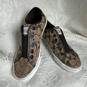 Coach Bev Signature Jacquard slip on sneakers in excellent condition!